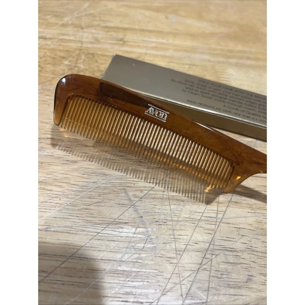 VINTAGE 1981 Avon Cambridge Collection Rattail Tortoise Comb *NOS‎